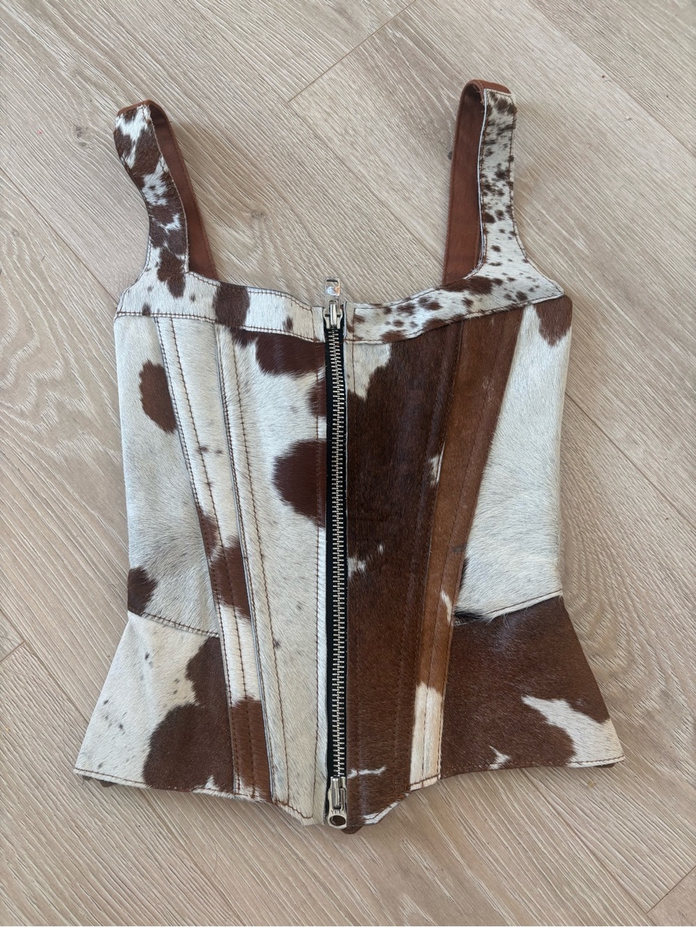 100% Genuine Cowhide Leather Bustier Corset Top
